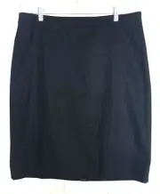 J Crew Skirt Womens 4 Black Linen Blend Pencil Straight Minimalist Career