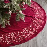 Christmas Tree Skirt, 72 Inch Extra Large Velvet Fur Plush Red Tree Skirt, Xmas