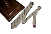 ALLEN EDMONDS Handmade in USA Silk Tie Brown & Beige Men's