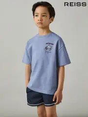 Reiss Airforce Blue Young 3-9 yrs Cotton Oversized Match Day T-Shirt (AR3853) | $40