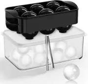 Ice Cube Tray with Tong 2'' Whiskey Ice Mold, 2Pack Ice Ball Maker Mold, Large