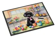 Poodle Black 2 Decorating Easter Eggs Doormat