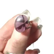 Natural Atomic Large Amethyst Star 925 Sterling Silver Ring Jewelry size 10
