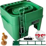 Electric Golf Ball Dispenser, Automatic Golf Serve Machine, Equipped with 6 Club Sockets, Height Adjustable, Indoor and Outdoor Golf Simulator Training and Teaching Machine