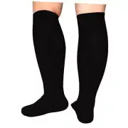 Extra Wide Calf Compression Socks Women Men 20-32mmHg Knee High 3X-Large Black