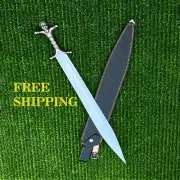 29 INCHES HANDMADE CARBON STEEL CELTIC COMBAT BATTLE READY SWORD WITH SHEATH