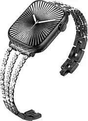 Ocaer Compatible with Apple Watch Band 42mm 41mm 40mm 38mm 46mm 45mm 44mm 49mm, Bling Metal Strap for iWatch Series 10 SE 9 8 7 6 5 4 3 2 1 Ultra 2 1,Thin Jewelry Apple Watch Bracelet Bands for Women