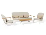 SIMPO Atlanta 4-Piece Outdoor Lounge Setting - White