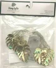 Decorative String Lights Gold Leafs 8 Warm White LED Battery Operated