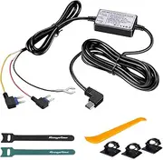 Hardwire Kit for Dash Cam, 12V-24V to 5V Car Dash Camera Charger Power Cord Mini USB Hard Wire Kit Fuse for Dashcam Suitable for Car, Truck, SUVs
