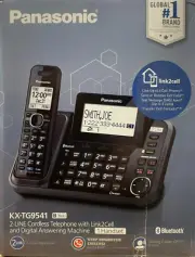 Panasonic - KX-TG9541B - 2-Line Cordless Phone Link2Cell DECT 6.0 - Black