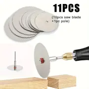 11PCS Micro Circular Saw Blade Set - Rotary Tool Cutting Discs for Metal, Wood &