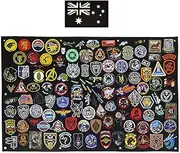 [Zcketo] Tactical Patch Display Board Hang Panel Holder (114x76 cm Sized) for Collecting Military Army Tactical Funny PVC Name Combat Uniform Hook and Loop Emblems Patch, 8 Hole,1000D Heavy Duty,Seaming