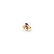 14k Yellow Gold 5x3mm Oval Amethyst AA Diamond ring