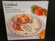 13" diameter,Ceramic Chip N Dip Server 2-piece by Cardinal Cactus Pepper Desert