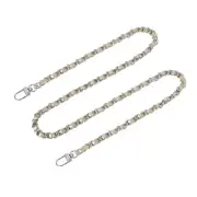 47" Purse Chain Strap with Buckles for Shoulder and Cross Body (Gold + Silver)