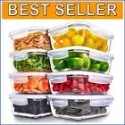 Premium Clear Glass Meal Prep Containers Set - 36 Oz, Dishwasher & Freezer Safe
