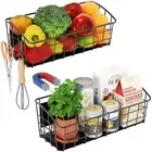 2-Pack Magnetic Spice Rack for Refrigerator, Versatile Magnetic Shelf Organiz...