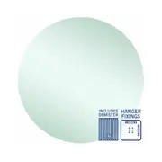 Thermogroup Rio Polished Edge Round Mirror - 900mm dia with Hangers and Demister RR9090HND