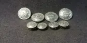 8 Flower Engraved Leathercraft Belt Wallet Saddle 2 Size Concho Vintage Lot 1"
