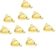 [Didiseaon] 10 Pair Magnetic Buckle Jewelry Magnet Magnetic Lobster Clasp for Bracelets Clasp Magnet Special Pendant Charm Keychain Findings Hanging Pendant Diy Accessories Golden Alloy