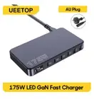 175W GaN USB C Charger LED Display 6-Port Desktop Charger Type C PD 100W PPS 45W