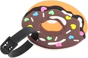 Veemoon Cute Donut Shaped Luggage Tags for Women Creative Travel Id Labels with Bright Colors Portable Suitcase Tags for Holiday and Beach Trips Fun Travel Accessories