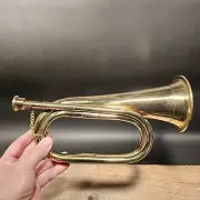 11" Antique Style Military Parade Cavalry Solid Brass Bugle