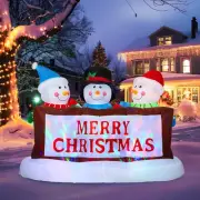 8 FT Christmas Inflatables Snowman, Giant Blow Up Yard Decorations with RGB R...