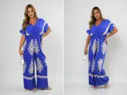 iKrush Cross Front Wide Leg Jumpsuit Beach Summer Wrap Maxi Length V Neck