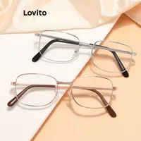 在飛比找蝦皮商城優惠-Lovito 女士復古素色金屬方形眼鏡 LFA06279 (