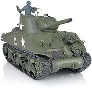Wheelfun 2.4G Henglong 1/16 Scale 7.0 Plastic Version M4A3 Sherman RTR RC Tank Model 3898 Hobby Grade Model for Adult
