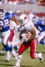 Running back Leeland McElroy Arizona Cardinals runs with the ball - Old Photo