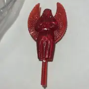 Ceramic Christmas Tree ANGEL Red TOPPER Embossed (BV)