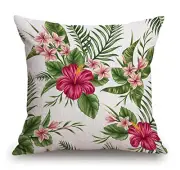 Hawaiian Tropical Leaf Square Throw Pillow Cover Palm Banana Leaves Tss86