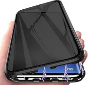 Privacy Magnetic Case for Samsung Galaxy S22 Ultra, PingGoo Anti Peep Magnetic Adsorption Cover, Front & Back 9H Tempered Glass, Privacy Screen Protector Metal Frame Anti Spy Case Cover, Black