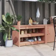 outdoor kitchen cabinet solid wood ample storage modular design 106cm brown 2336