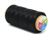 Black Flat Waxed Thread for Leather Sewing Thread - Polyester Waxed Leather T...