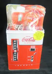 Collectible Coca Cola - Coke Gift Set Vending Machine Tin - Glass - Straw - Tray