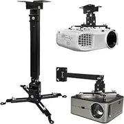 Solarsea Projector Mount - Universal Ceiling/Wall Mount With 25.5-inch Expansion Arm, Height Adjustable for Home and Office (Black)