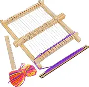 HOODANCOS Wooden Loom Construction Vehicle Stem Whelping Kit Weaving Kit Weaving Frame Loom Cars for Robot Construction Vehicles Machine Bamboo Khaki