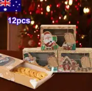 3-24PCS Christmas Cookie Candy Boxes Baking Gift Box Holiday Christmas Treat Box