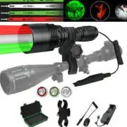 LED Hunting Light 3-Color-In-1(Red, White, Green) Zoomable Predator Flashlight