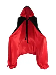 Hooded Velvet Cloak lined in Satin Luxury Cape Fashion Vampire Costume Witch XL
