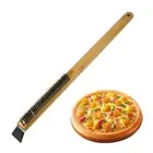 Pizza Oven Brush with Scraper Wood Handle Kitchen Barbecue Grill Cleaning Tool