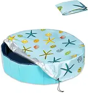Foldable Round Dog Swimming Pool Cover, for 48" Collapsible Outdoor Tub,PVC Coating Waterproof and UV Protection, Leakproof Washable Kiddie Pet Small Paddling Bath Accessories