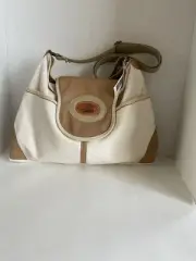 Duck canvas satchel shoulder bag with leather trim, made in USA