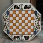 18'' white Marble Chess Table Top Pietra Dura Inlay Children Game Kids c37