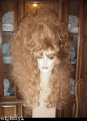 SIN CITY WIGS LONG BIG SEXY HAIR CURLY TEASED VOLUME SIDE FLIP BANGS MODEL GLAM