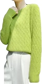 [Generic] Women Casual Sweater O-Neck Long Sleeve Pullover Wool Twist Flower Hollow Knitwear Sweater